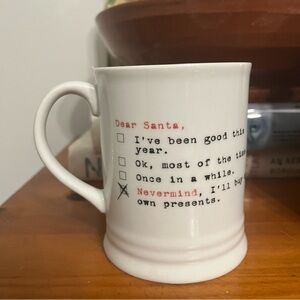 Fringe Studio White Ceramic Christmas Santa Mug